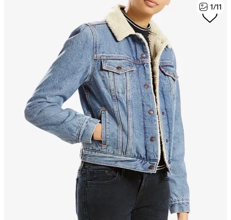 Anthropologie Trucker Denim Sherpa Jacket