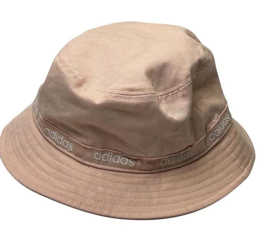 Adidas Women's Pink Bucket Hat One Size Summer Casual Logo Accents