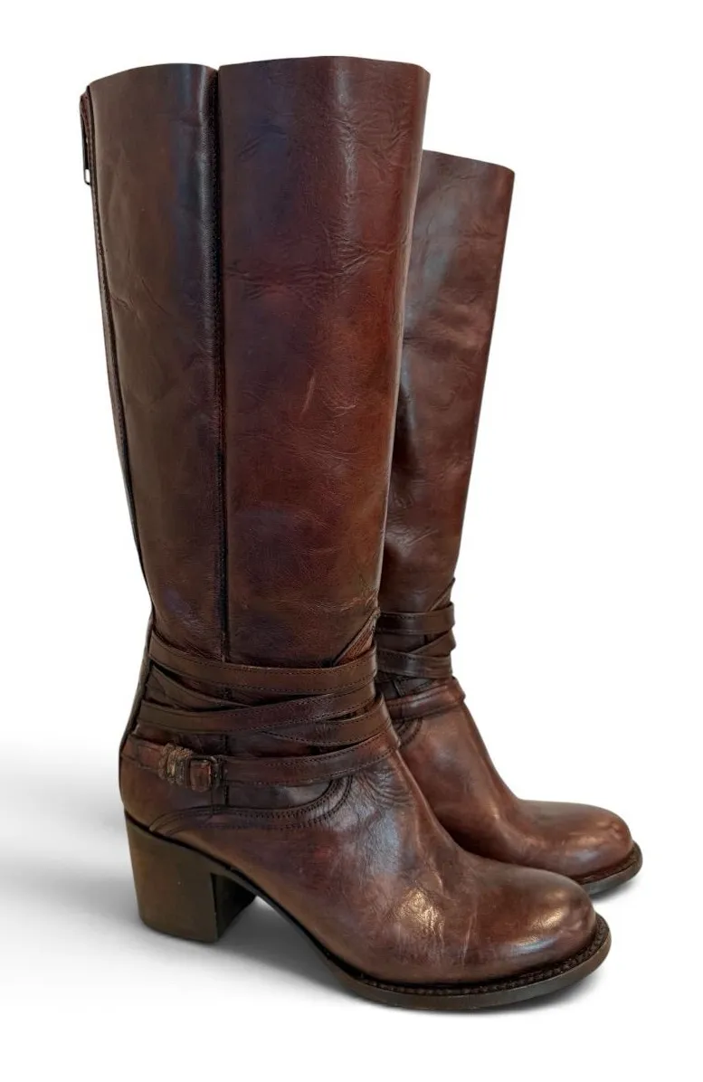 Freebird by Steven Wiley Rich Brown Leather Tall Boots Size 9