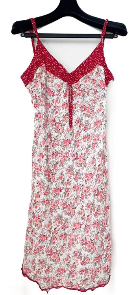 Vintage Newport News Slip Dress Sz 20 Floral Polka Dot Coquette Y2K/90s Cottage