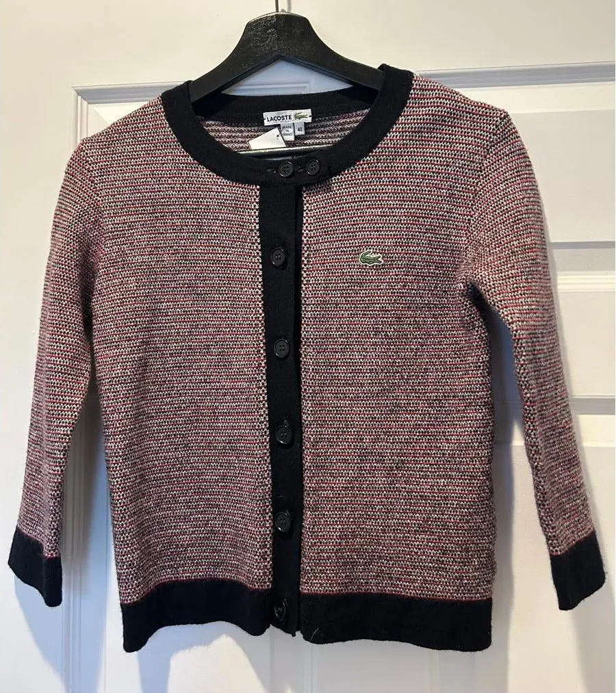 Lacoste Women's Button-Up Cardigan Sweater Size 40 France