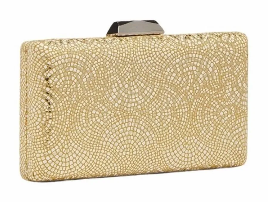 SONDRA ROBERTS Metallic Etched
Box Clutch