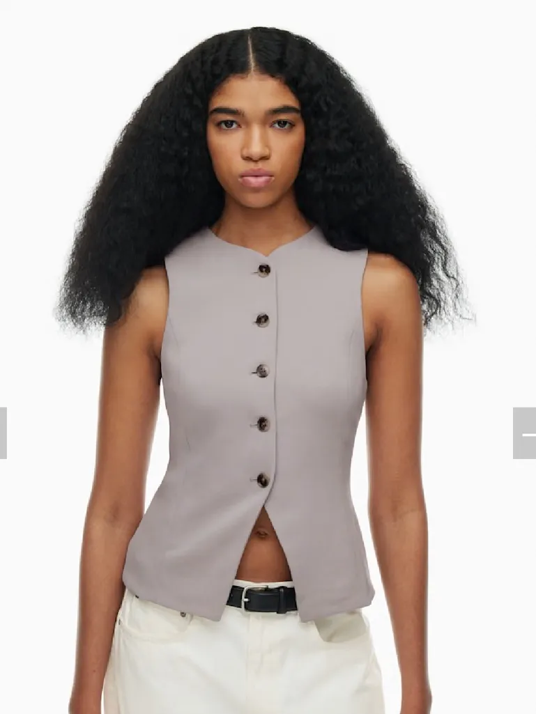 Wilfred Regal Vest Aritzia Ashen Gray