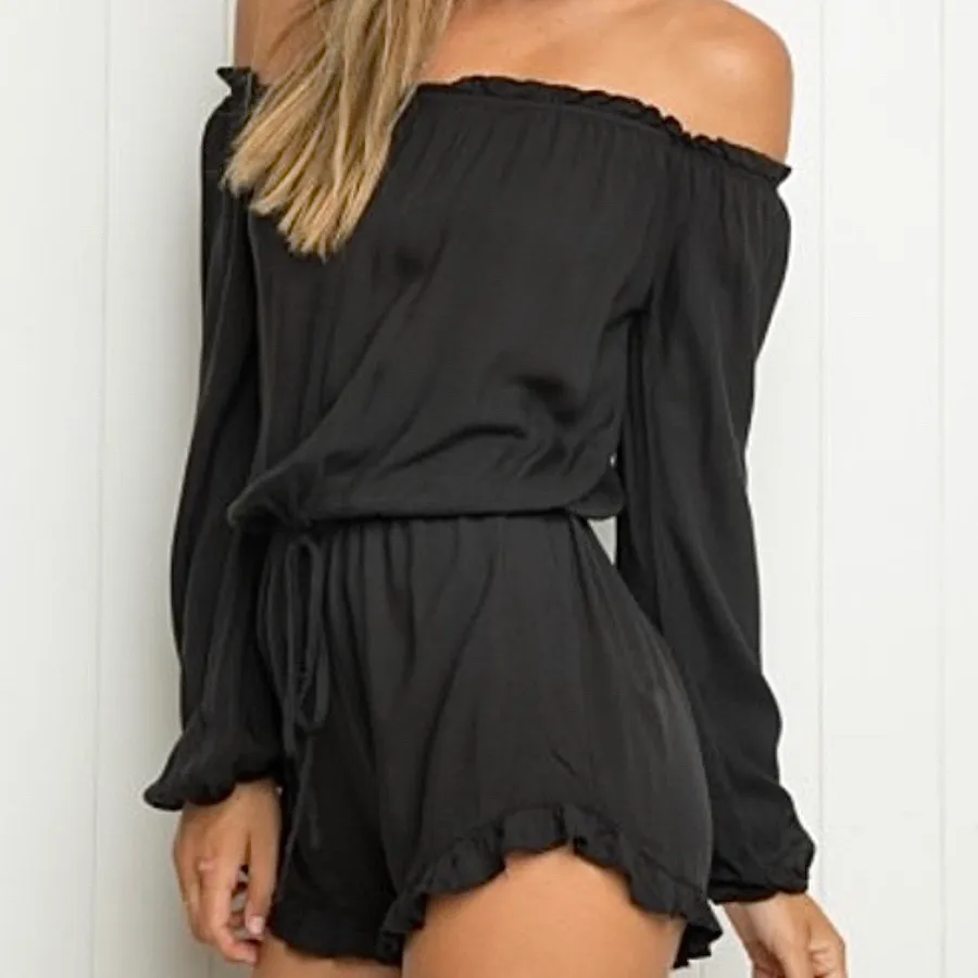 Black Off the Shoulders Romper