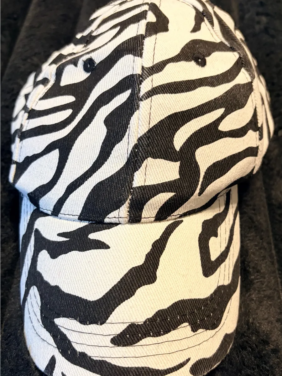 Zebra Print Cotton Baseball Cap