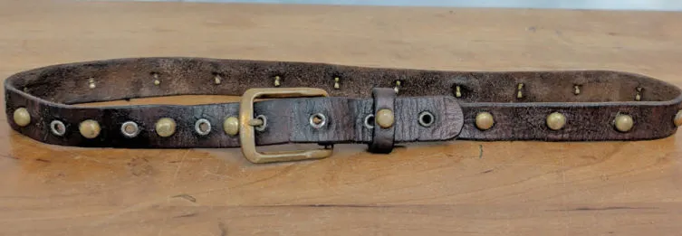 Incredible Distressed True Vintage Studded Leather Belt
