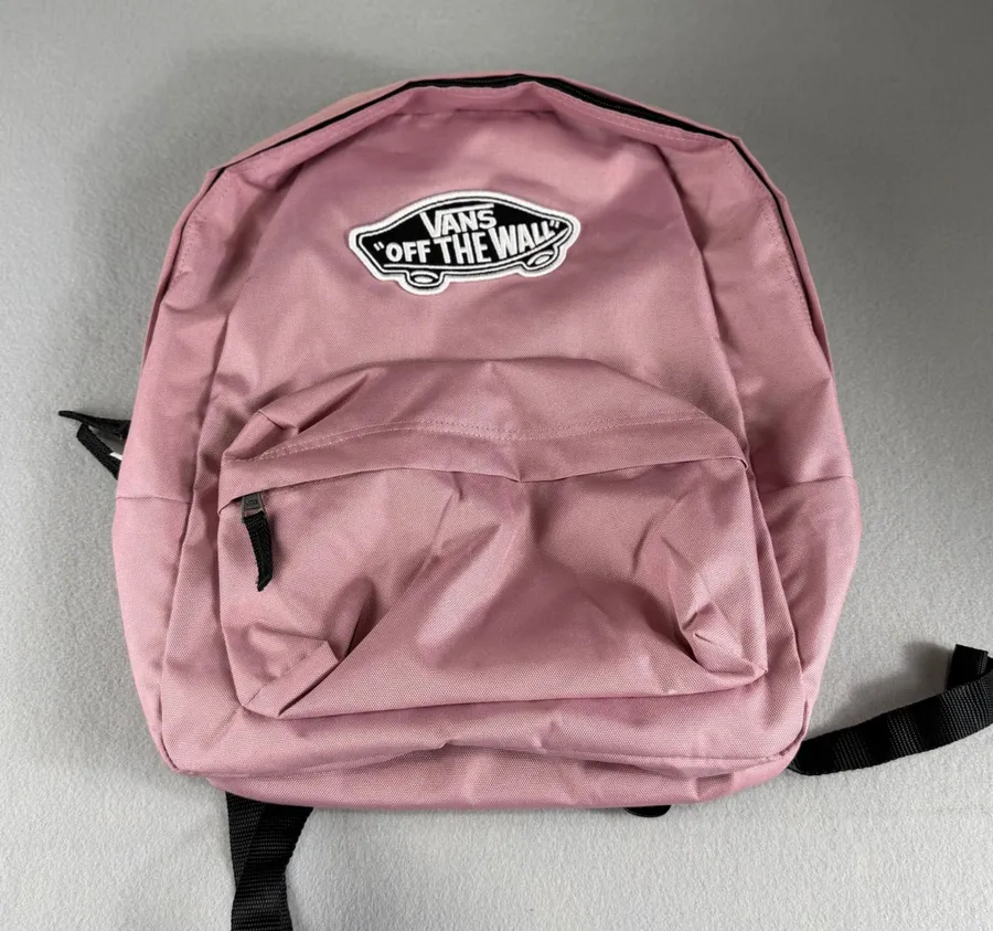 Vans Realm Backpack Pink Off The Wall Logo School Bag Laptop Sleeve Canvas