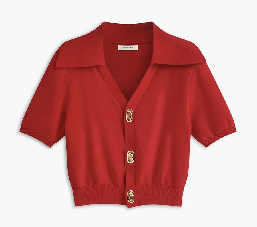 Commense Effortless Collared Top size small Red