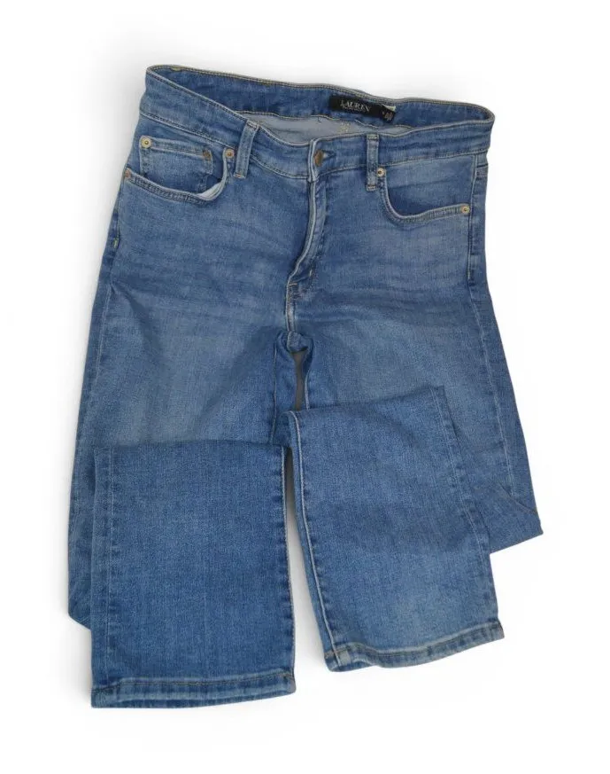 Lauren Ralph Lauren Jeans Women's 10 Medium Wash Straight Stretch Denim Pants