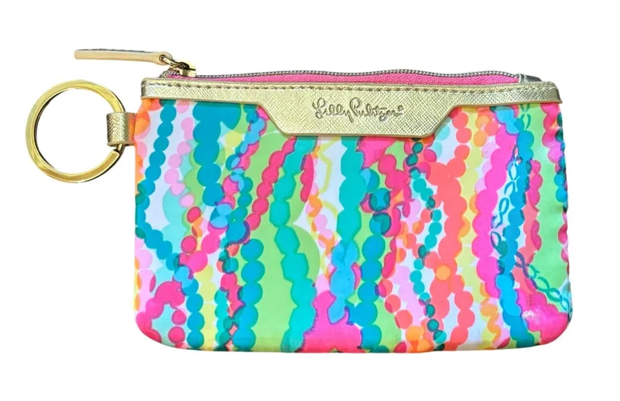 Lilly Pulitzer Multi-Color Print ID Card Holder Change Purse