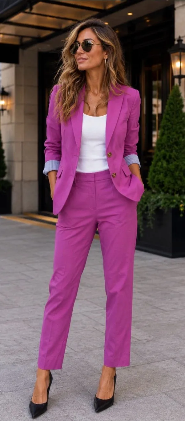 J. Crew Fuchsia Notch-Lapel Tailored Blazer