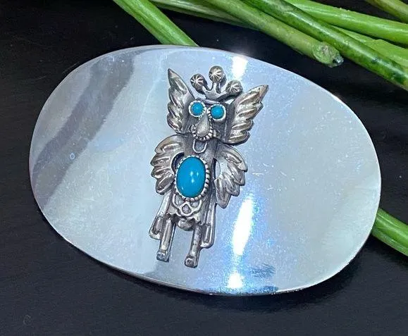 Vintage Southwestern Sancrest Eagle Turquoise Silver