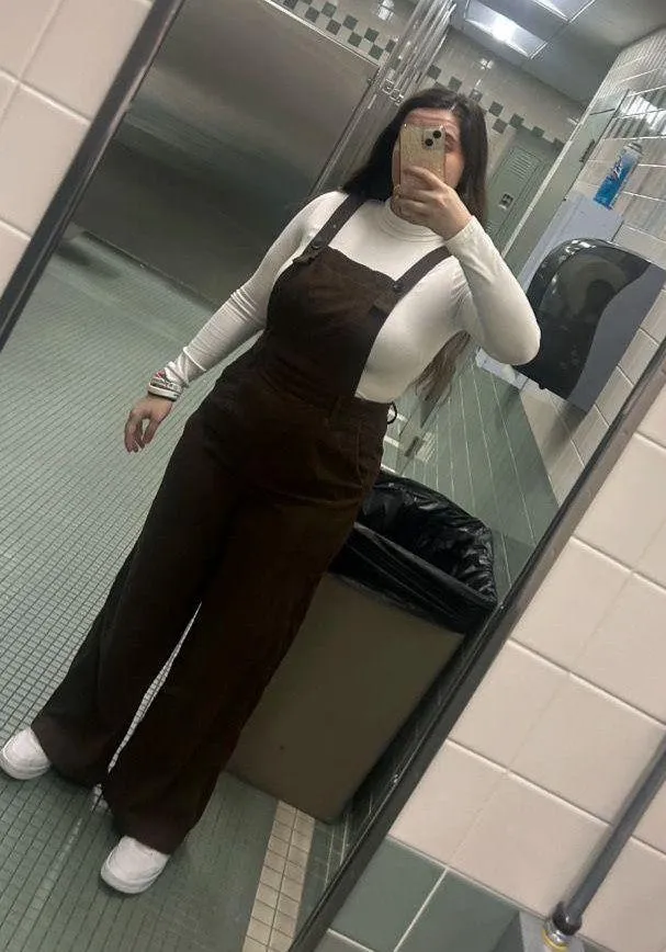 Cider Brown Corduroy Overalls