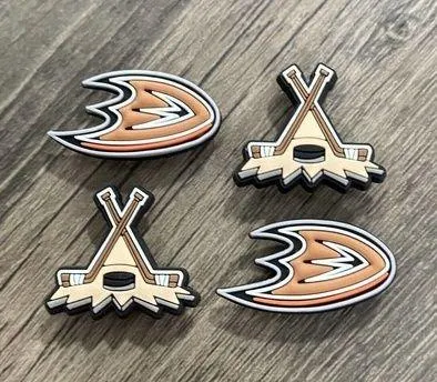 Anaheim Ducks Hockey Team Charm For Crocs Shoe Charms - 4 Pieces