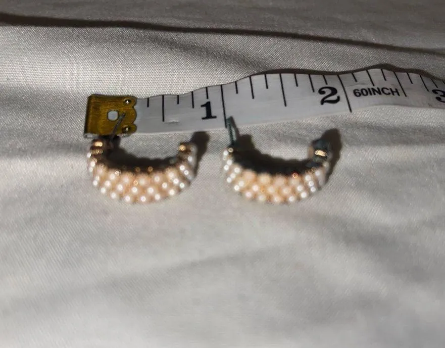 Elegant Faux Pearl Earrings White