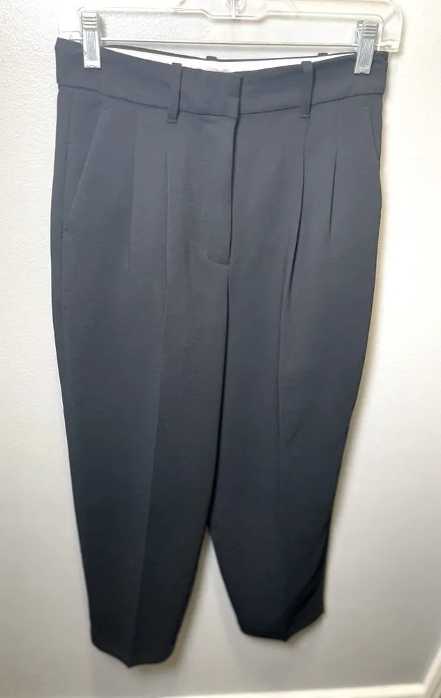 Aritzia Wilfred Vogue Pants Size 6 Black Plated Wool Women's