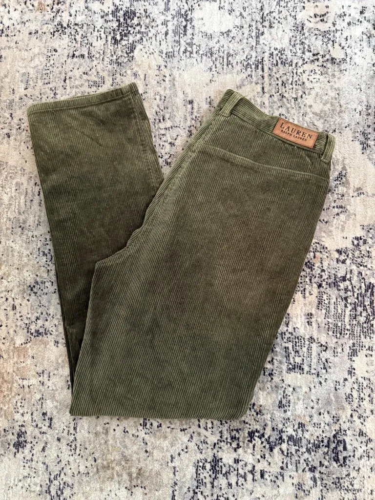 Vintage green Corduroy high Waisted Pants