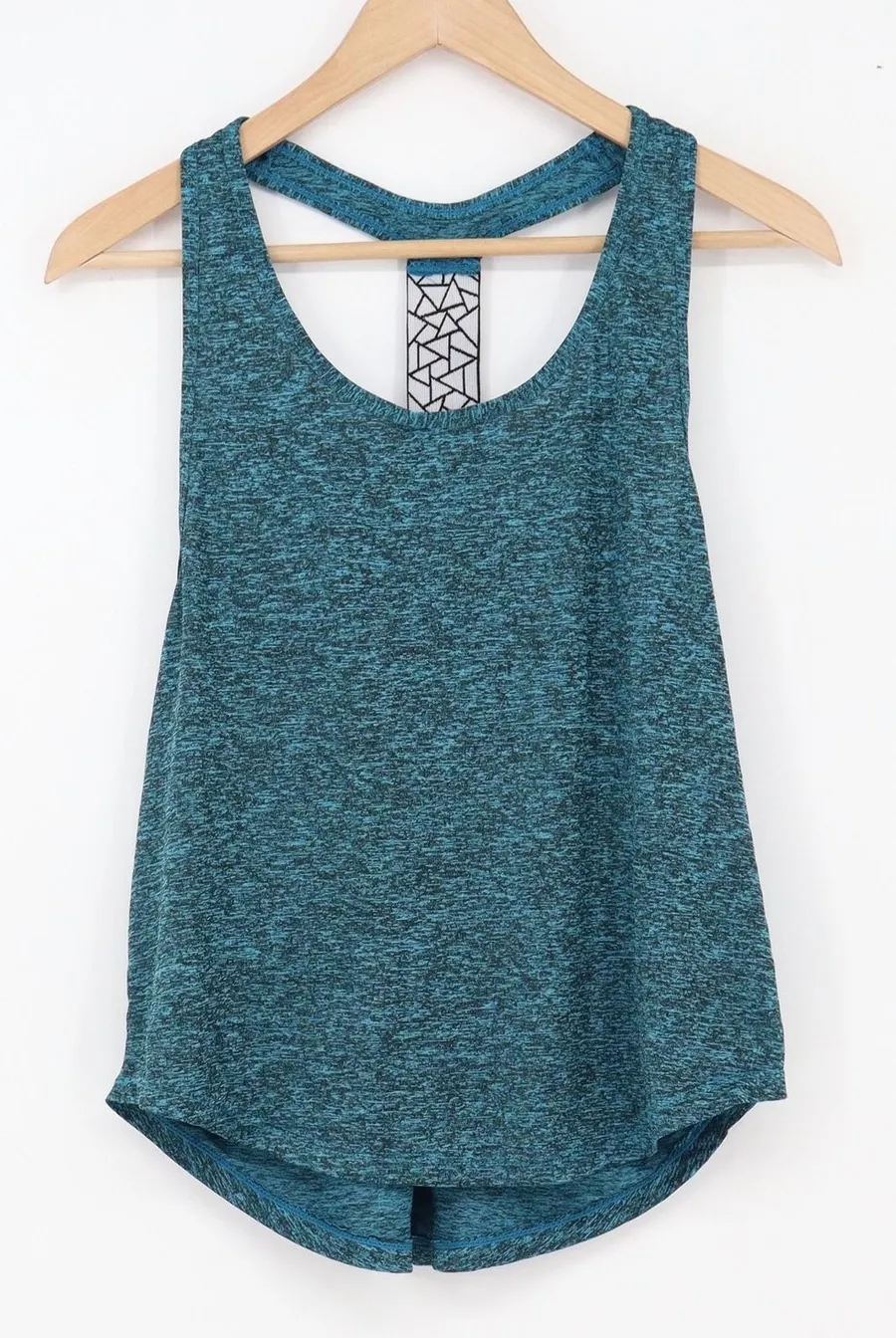 SHEIN Tank Top Womens Medium Space Dye Teal Blue Racerback Athletic Excellent