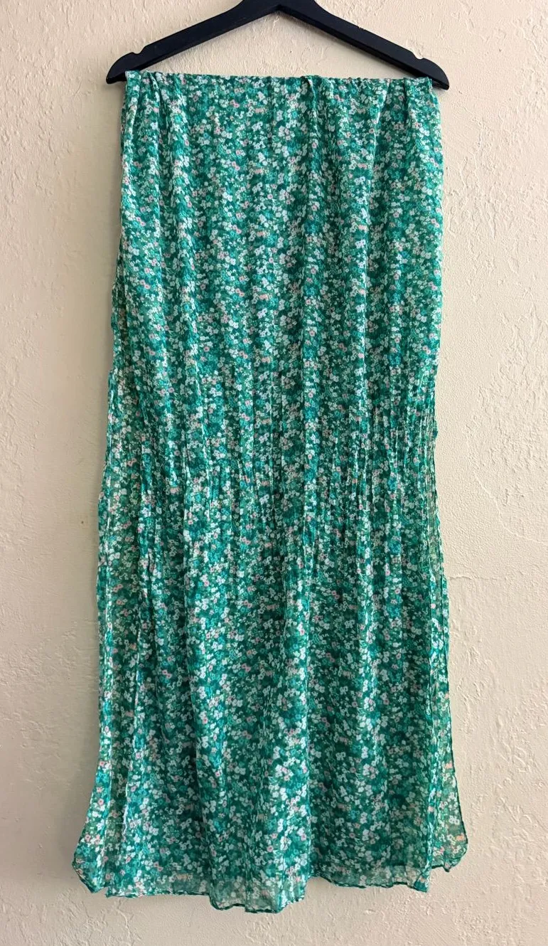 Green Floral Lightweight Scarf Wrap