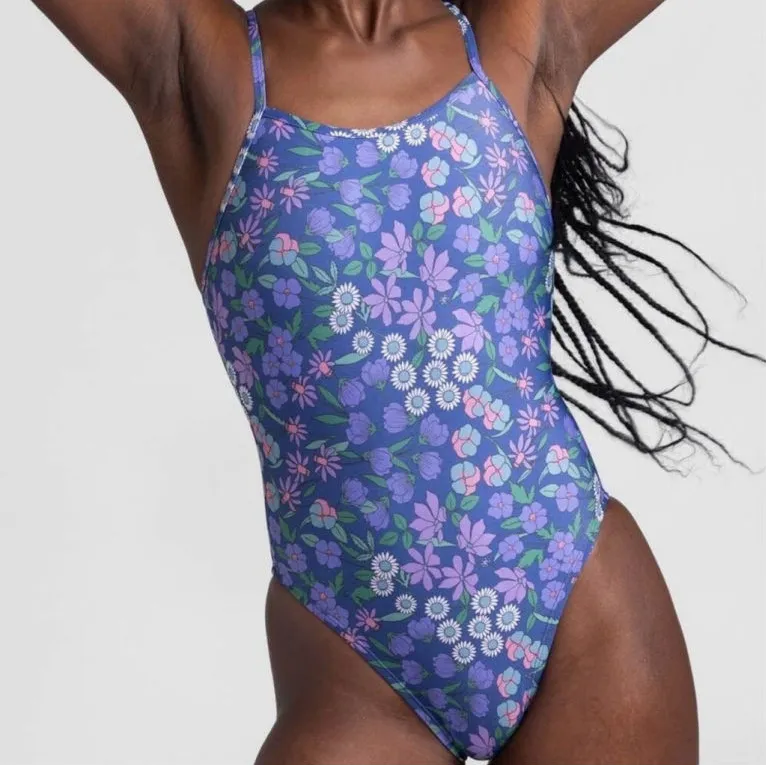 JOLYN Brandon One Piece Swimsuit Womens Size 30 (US Size S) Multicolor Floral Blue