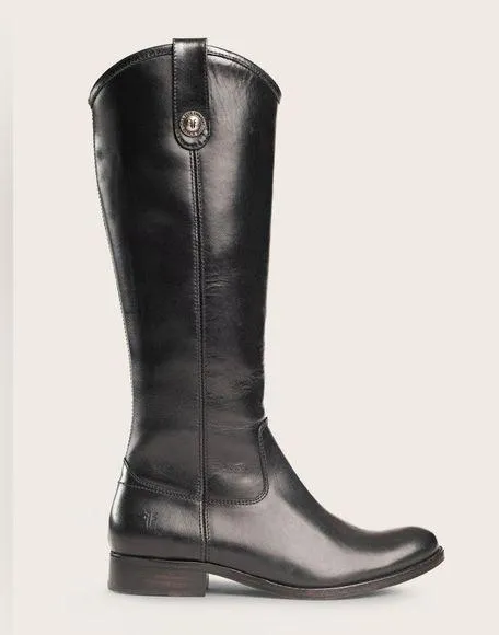 Frye Melissa Button Inside Zip Boots Black Riding Boots Women’s Size 6