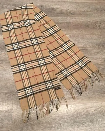 FRAAS Plaid trendy woven scarves made in Germany Tan