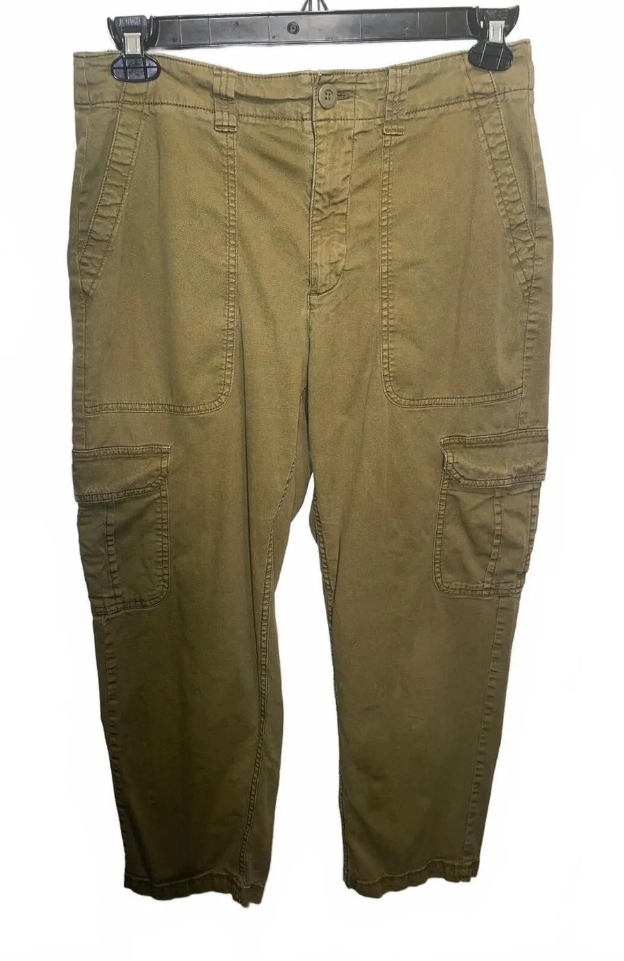 Old Navy High-Rise OG Chino Cargo Pants in Olive Green, Size Med., Gorpcore Lite