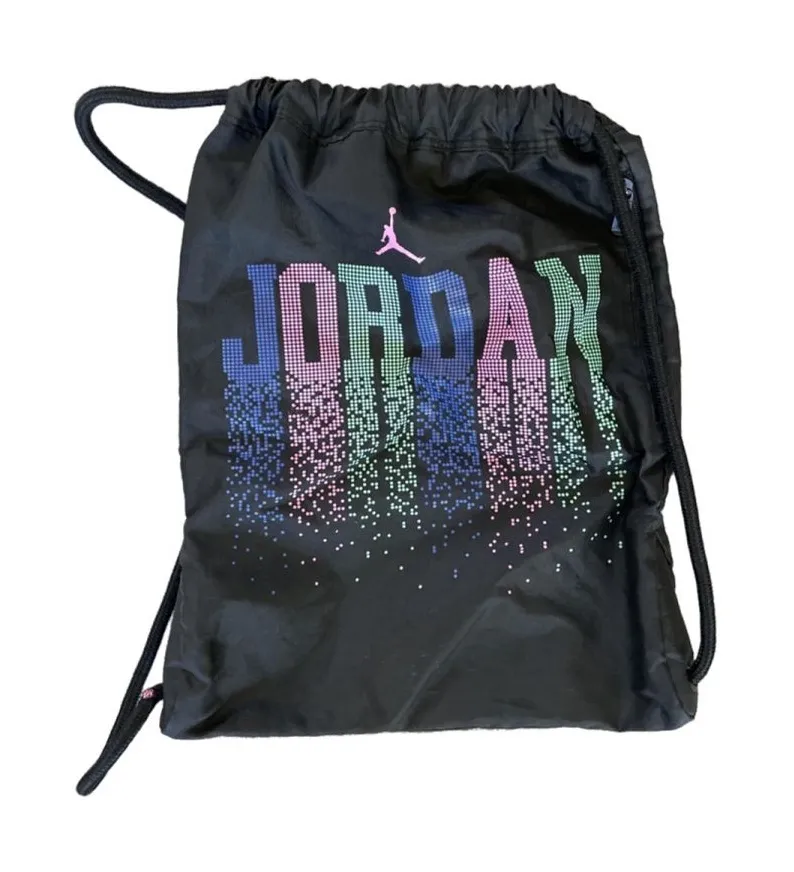 Unisex Black Multicolor One Size Drawstring Bag