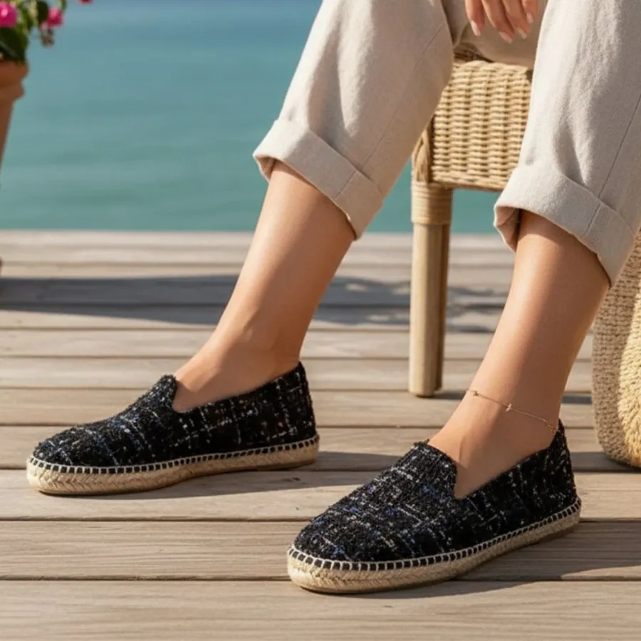 Manebi Women's Hamptons Espadrille Flat Size 9.5 Blue