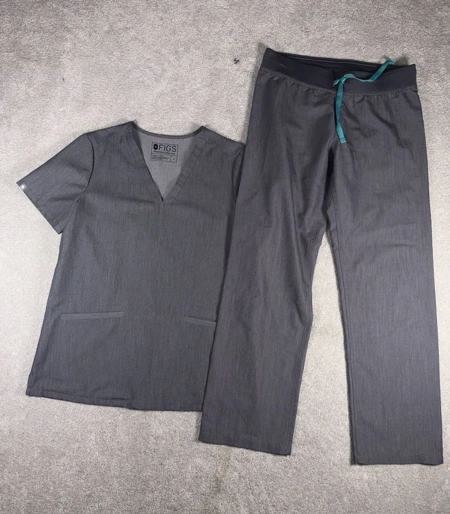 figs livingston scrub pants set graphite gray small pet casma top small