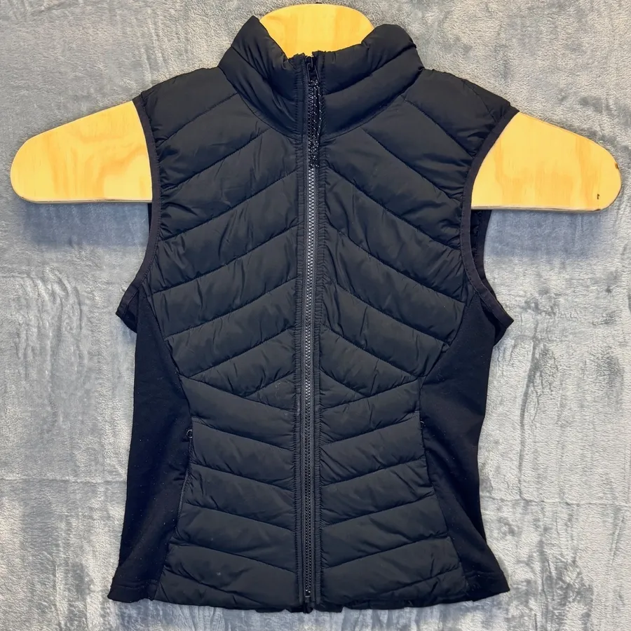 2067 | Fabletics Quilted Puffer Running Vest Black Women XS