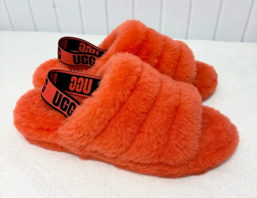 UGG Womens Fluff Yeah Slides Cali College Slippers Sandal Shoe 1095119 Size 10