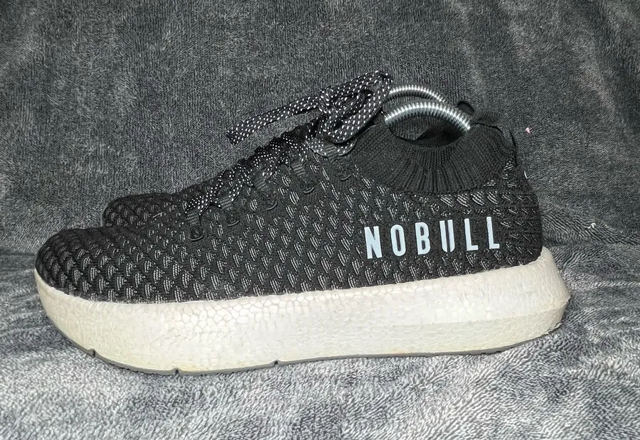 NOBULL Allday Knit Mens 9 / Womens 10.5 Black Athletic Running Training Shoes