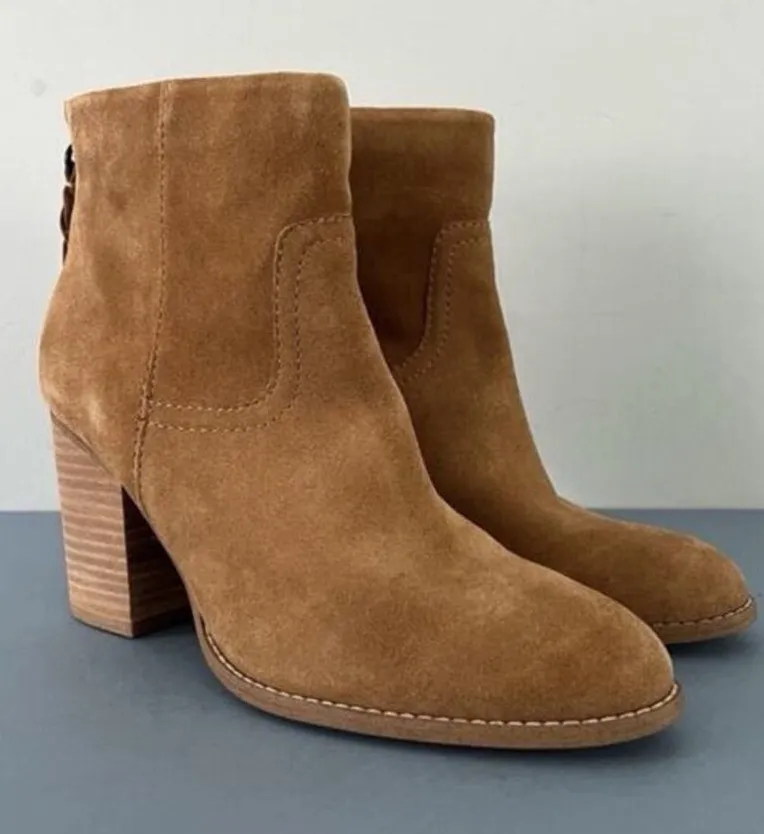 Splendid Hila Suede Sand Tan Block Heel Ankle Boots