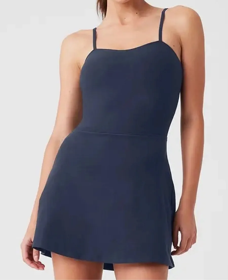 Alo Yoga Alosoft Courtside Tennis Dress Navy XS