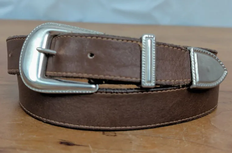 Ladies' Vintage USA Made Brown Leather Western Belt