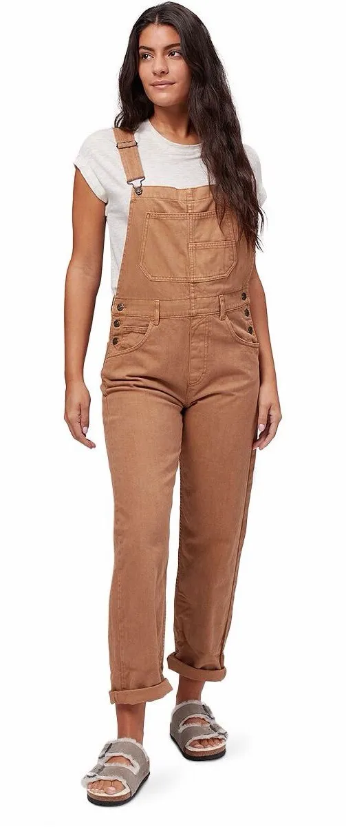 Free People Women's Ziggy Brown Overalls with Bib Pocket