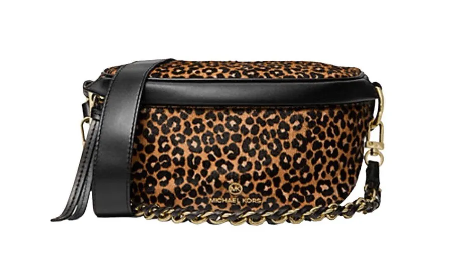 NWT Slater Extra-Small Leopard Print Calf Hair Sling Pack