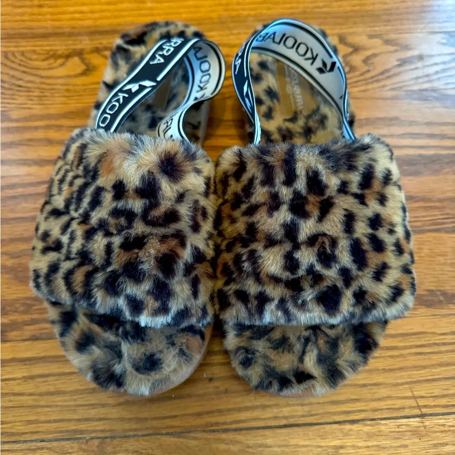 Koolaburra by Ugg Fuzzin’ II Cheetah Slippers Women’s 7 Brown