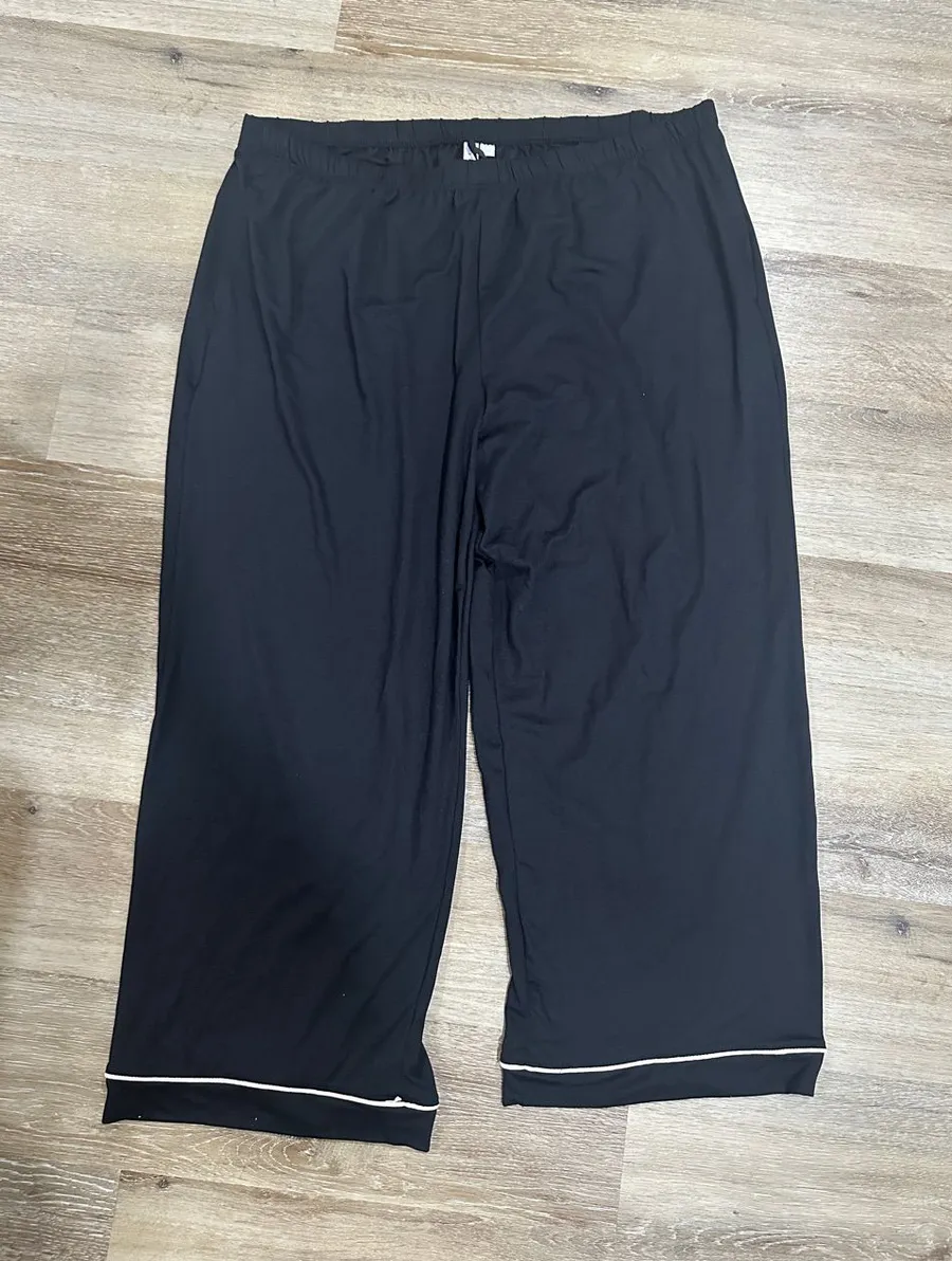 Women’s Black Lounge Pants with Contrast Trim