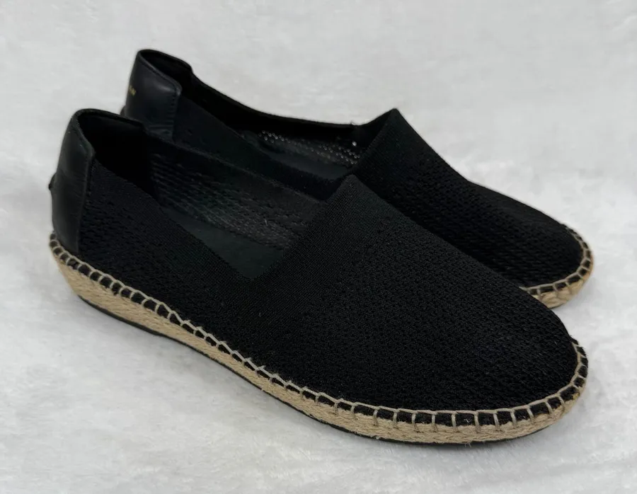 Cole Haan Cloudfeel Espadrille Black Knit Slip On Flats W15915 Womens 9 B