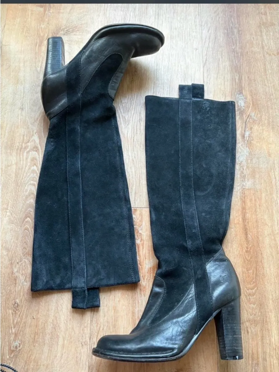 Frye villager black boot