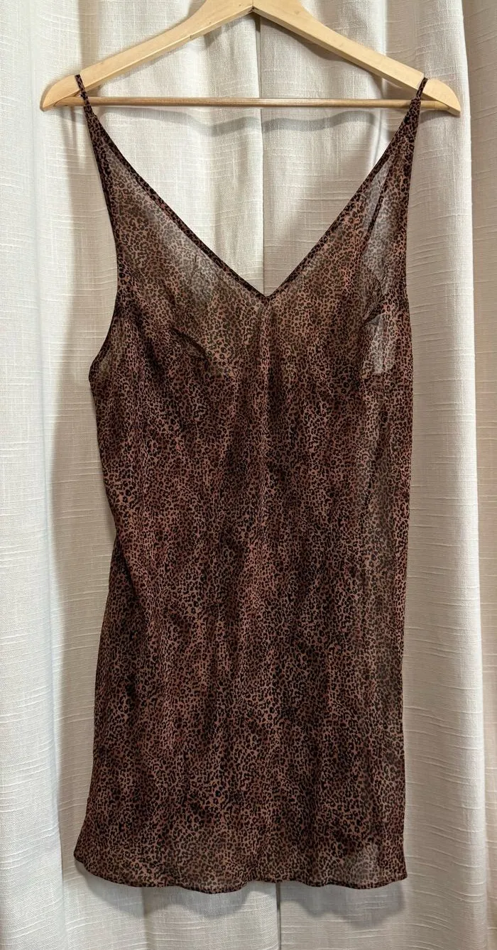 Victoria's Secret 90s Brown Leopard Print Slip