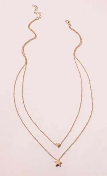 3/$30 ๐ Heart Star Layered Necklace Gold