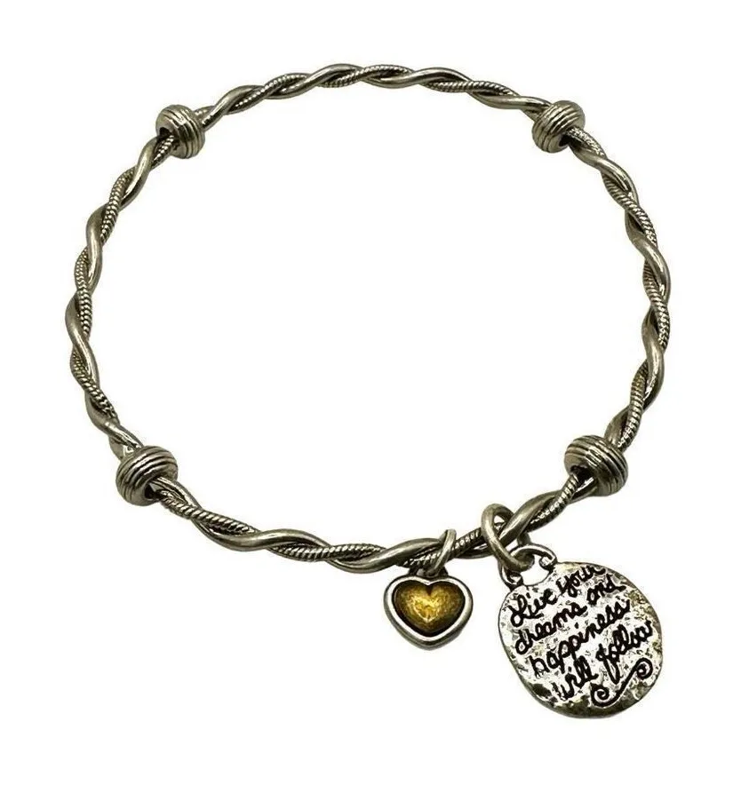Brighton love your dreams and happiness will follow bangle bracelet