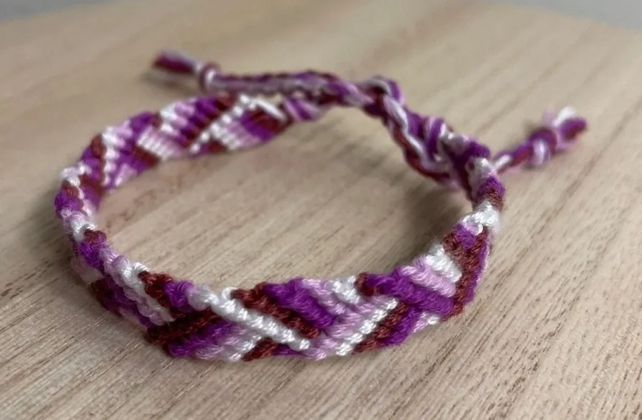 Handmade Purple Days Woven Friendship Bracelet OS Purple Unisex Cotton Woven