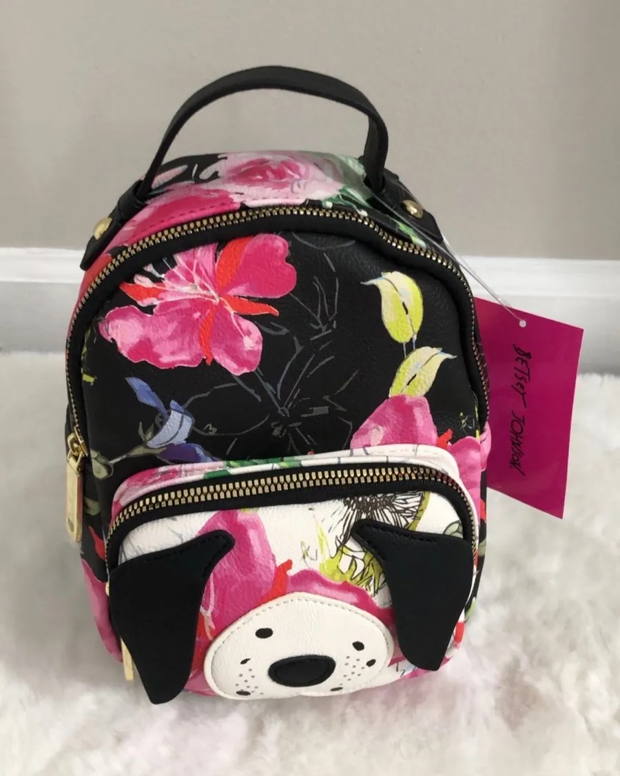 Betsey Johnson Kitsch Backpack Floral Doggy