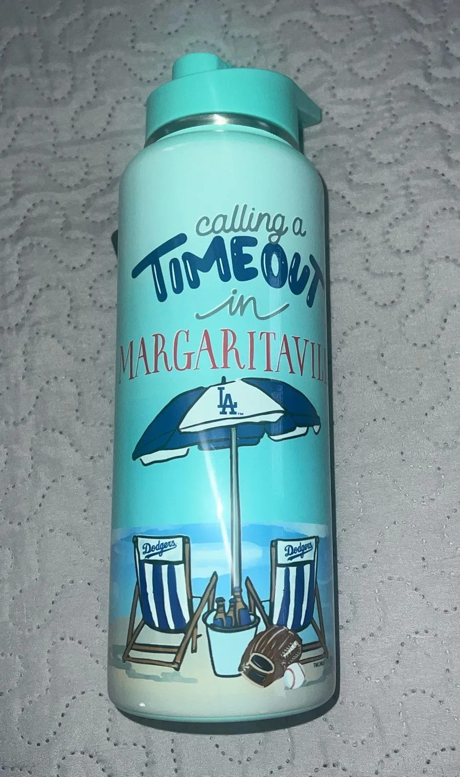 MLB Los Angeles Dodgers stainless steel quencher water bottle tumbler Margaritaville Blue