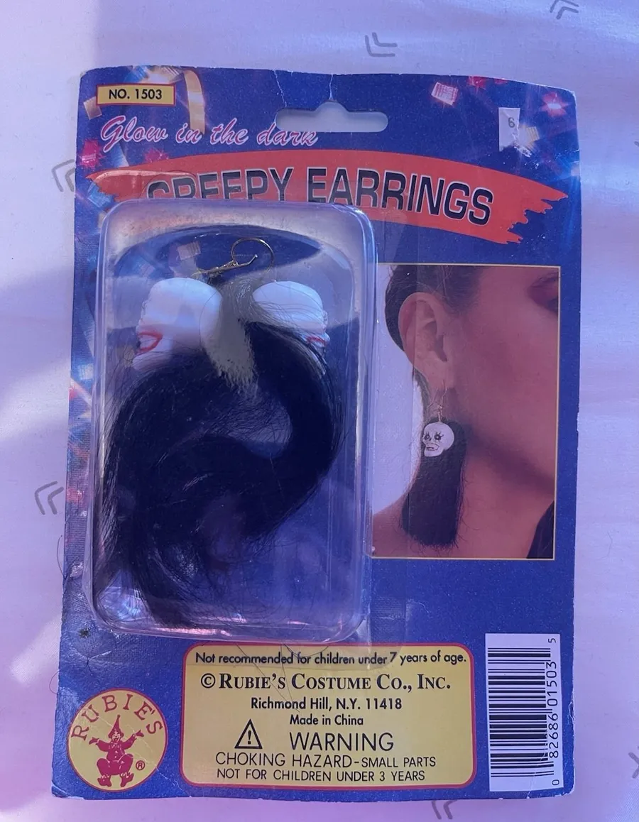 Creepy Skull Funky EARRINGS Funny Horror Novelty Jewelry