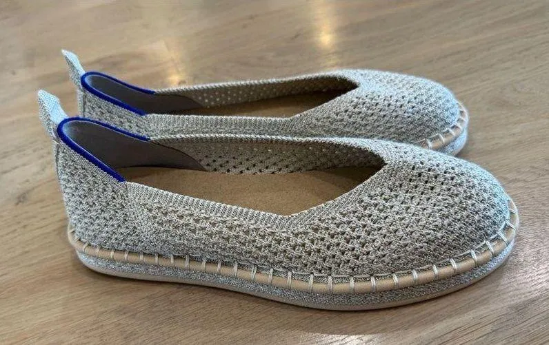 Rothy’s The espadrille gold shimmer size 6 NWOB